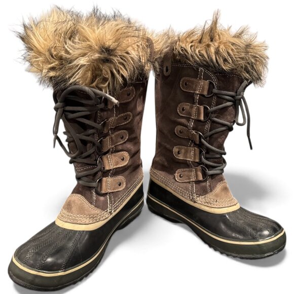 Sorel Joan of Arctic Snow Boots • Women’s 7 • Brown Suede Waterproof Duck Boot - Picture 1 of 7